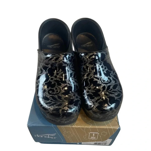 DANSKO black & silver patent leather professional silver clogs size 40 (9.5/10) - Picture 2 of 7